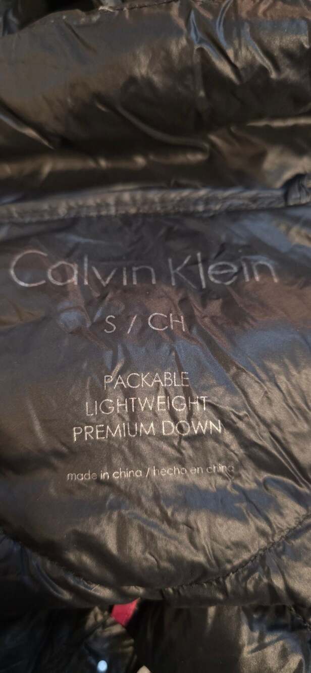 Calvin Klein Black Packable Down Hooded Long Puffer Small - Picture 7 of 9